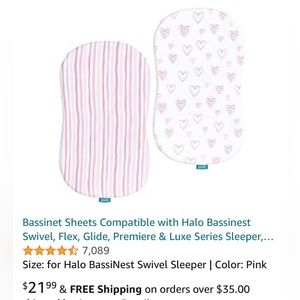 Bassinet Sheets - 4 total (2 pink and 2 grey)
